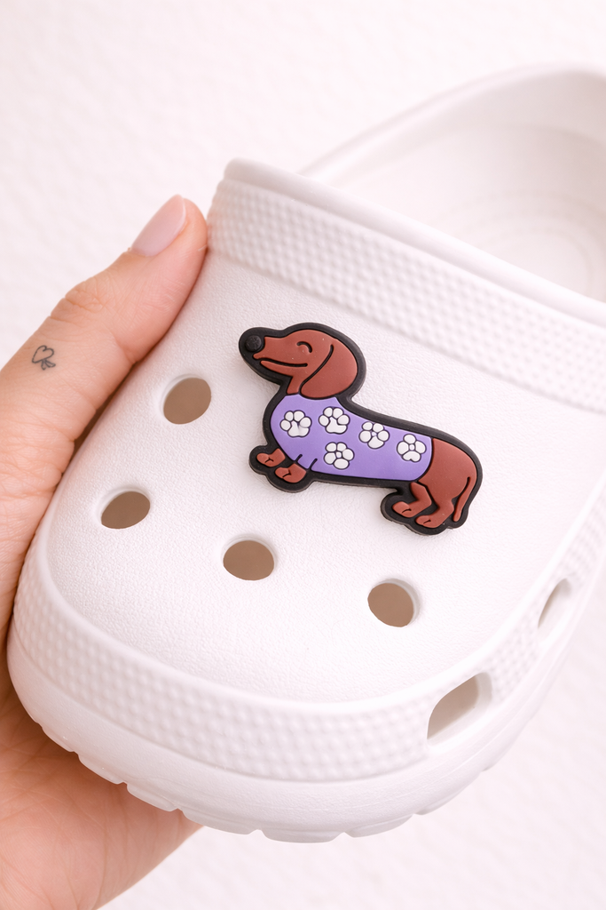 Clog Charm: Weiner Dog Paw Sweater