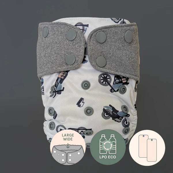 Mini Newborn Cloth Diaper - Motorcycle